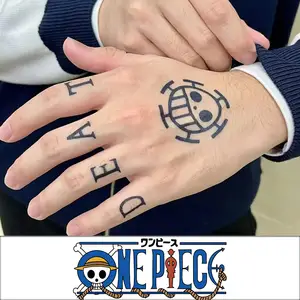 Tatuagem Temporária One Piece Trafalgar Law Mão Cosplay - Escorrega o Preço