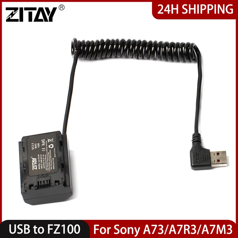 

ZITAY USB to FZ100 Camera Dummy Battery for Sony Alpha A7III A7R III A9 A7R IV Alpha 9 II A9 R A9S A7R3 A7M3 A73 Led Light Power