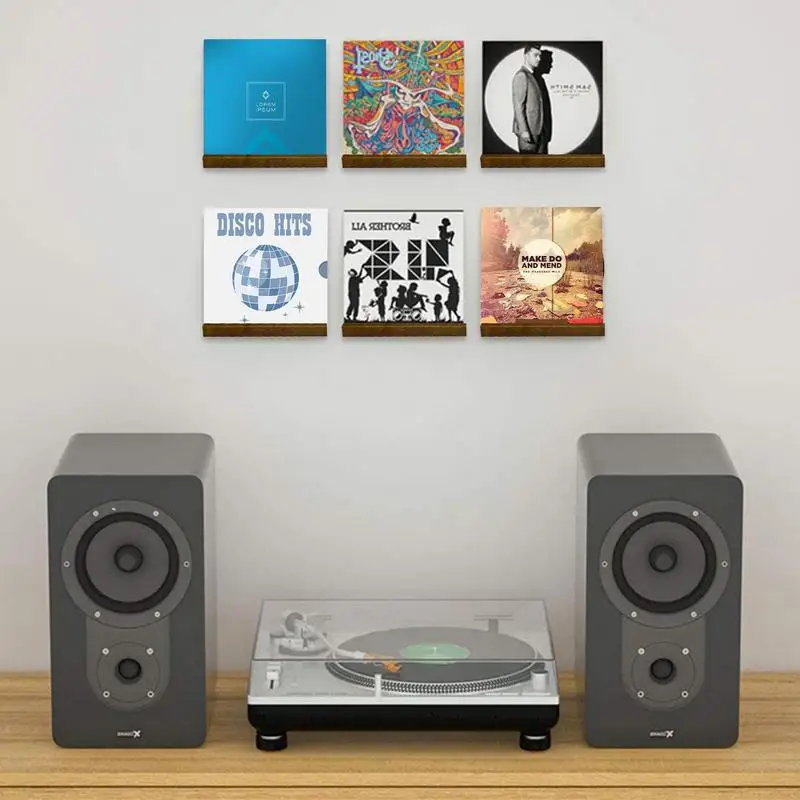 Wall Record Holder Wood Vinyl Record Shelf Wall Mount Record Storage Racks Small Wall Vinyl Record Holder Display Shelf 4
