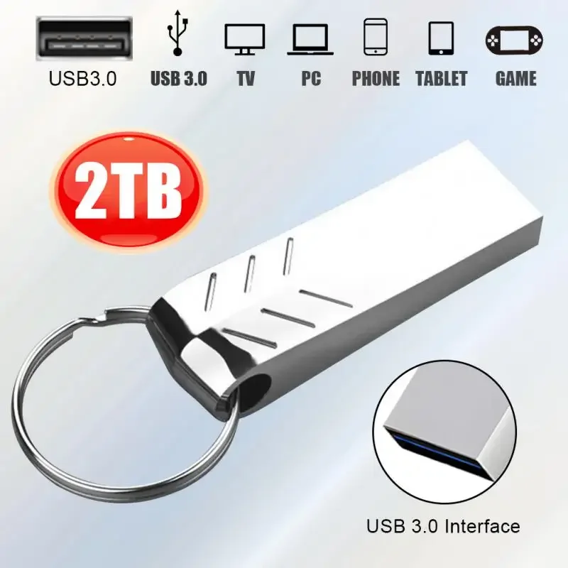Nuova Chiavetta Usb Da 2Tb Usb 3.0 Pen Drive Impermeabile Pendrive 128Gb Flash Disk Memoria Usb Per Ps4 Ps5 Gaming Spedizione Gratuita