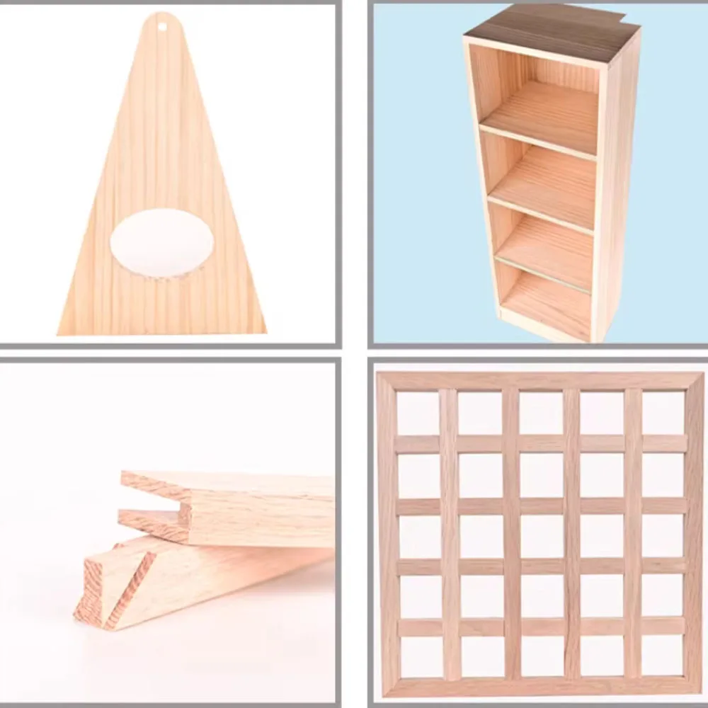 1Pcs Long40-60cm Wide30-50cm Thick1.2-2cm 소나무 보드 단단한 나무 조각 DIY 공예 장식 건물 모델 액세서리