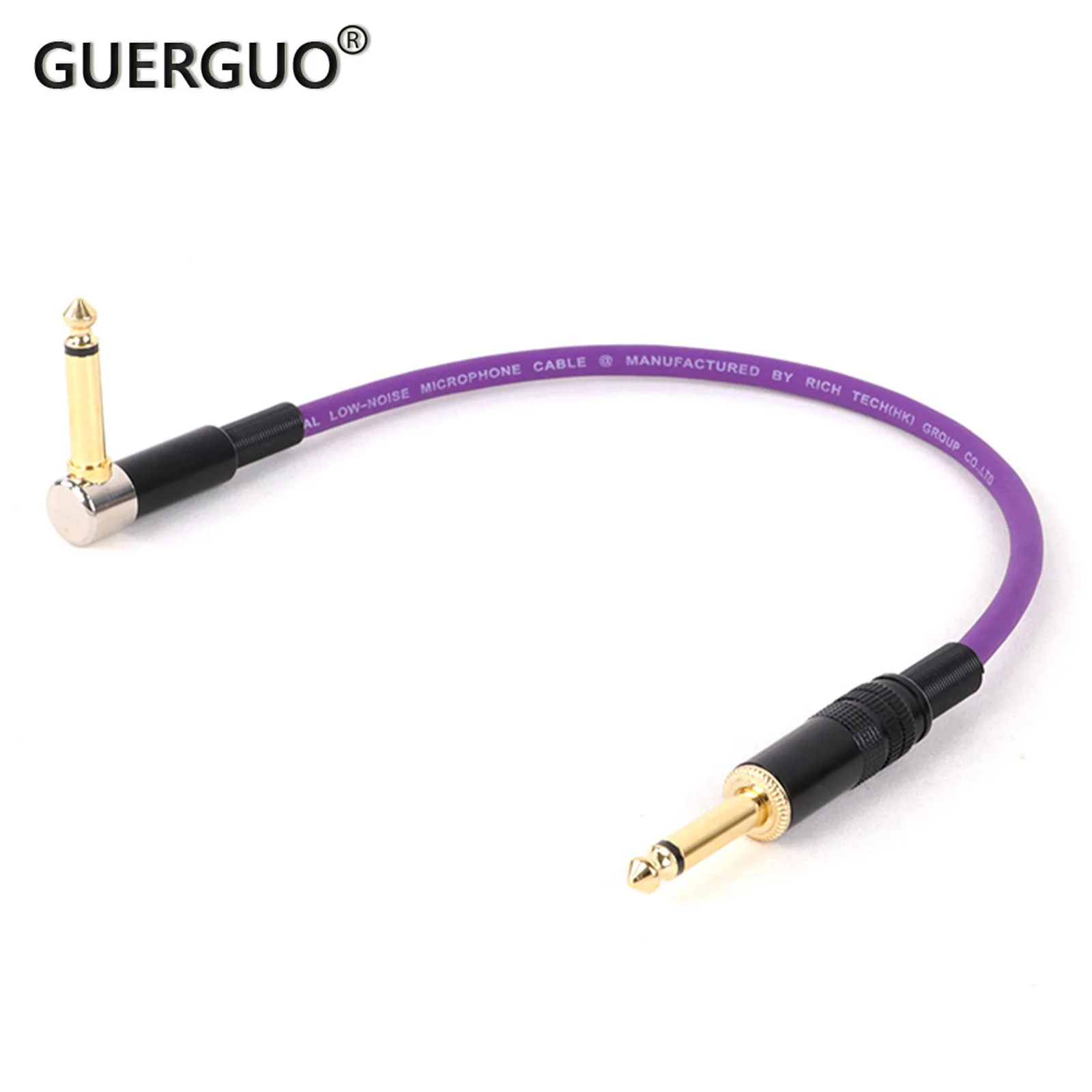 Mehrfarbig vergoldet 6,35mm gerade Mono-Audio-Verlängerung kabel Stecker Buchse auf 6,35mm Mono rechtwinklige Stecker Buchse auf 0,3 M-15M