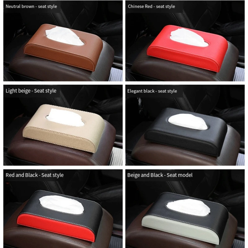 Car Tissue Holder Leather Sun Visor Paper Napkin Organizer Decoration Car Interior Accessories