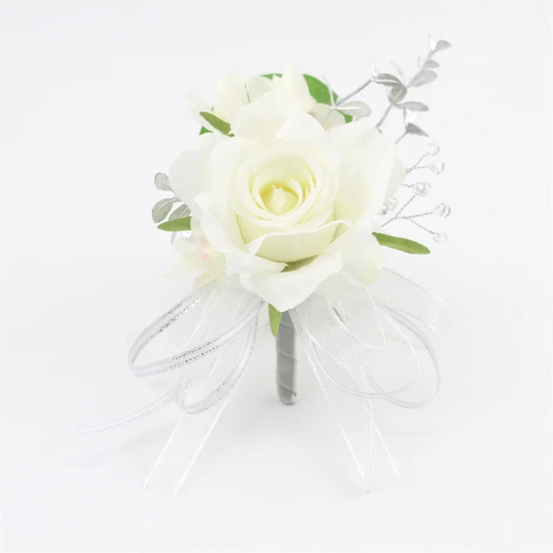 YO CHO Bracciale da sposa con corpetto da polso per damigella d'onore Corpetto da polso in seta bordeaux damigella d'onore sorelle fiori a mano uomo fiore all'occhiello  320