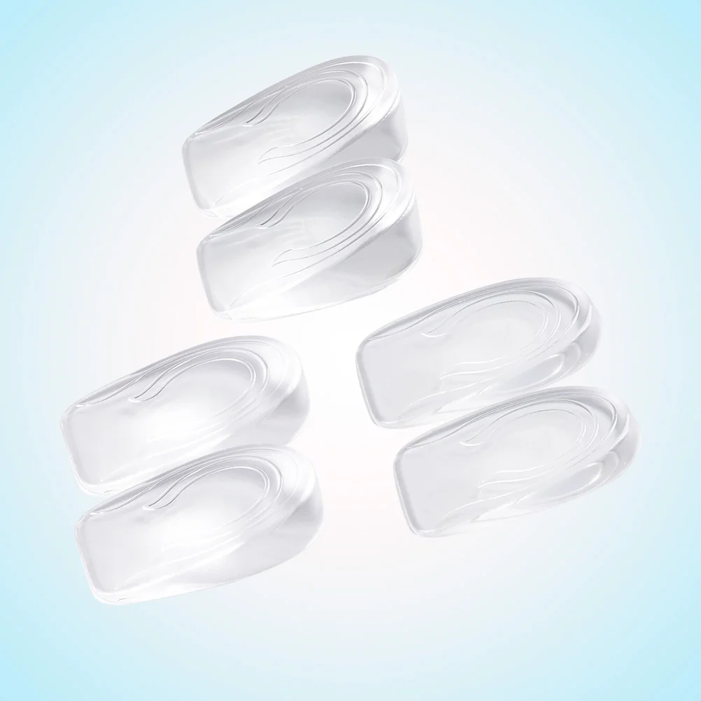 

3 Pairs Clear Heel Insert Height Increase Gel Insoles Invisible Heel Lift Insert for Adults(Increased by 1cm/2cm/3cm for Man,