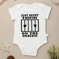 Funny Newborn Clothes Creative New Cotton Summer Baby Boy Bodysuit “I Just Spent 9 Months on The Inside” Toddler Girl Onesies 1