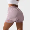 Mermaid Curve Breathable Letter Graphic 2 In 1 Sport Shorts Women Quick Dry Running Short Drawstring Waistband Fitness Hot Pants 2