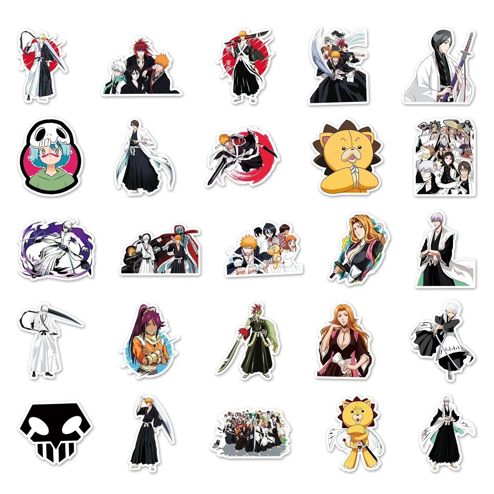 50PCS BLEACH Anime Stickers For Laptop Luggage Fridge Guitar Notebook Car
