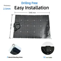 Panneau solaire flexible 150W, panneau solaire 18V, modules PV monocristallins pour charge de batterie 12V, kits de système domestique 1000W, camping-car, bateau, camping, toit 2
