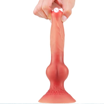 Small Dog Knot Dildo Suction Cup Soft Silicone Realistic Dildo Animal Wolf Fake Penis Anal Sex Toys for Women Female Masturbate 2