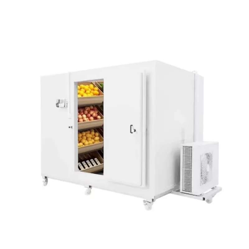 ห้องเย็นอุตสาหกรรม ห้องแช่แข็งแบบเดินเข้าได้สำหรับเชิงพาณิชย์ ตู้เย็นเก็บของ ห้องเย็นแบบโมดูลาร์พร้อมชุดทำความเย็นที่ทนทาน 1