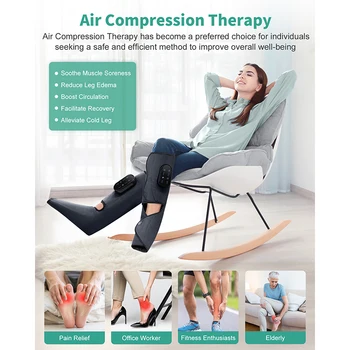 Medcursor Foot Air Pressure Leg Massager with Heat Promotes Blood Circulation Muscle Relaxation Portable Massager Boots for Home 6