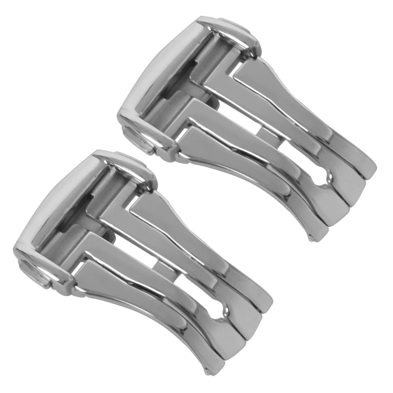 2 Pcs 18Mm Cinturino Per Orologio Dispiegabile In Acciaio Inossidabile Chiusura Con Fibbia Pieghevole Per Omega, Fosted 18Mm