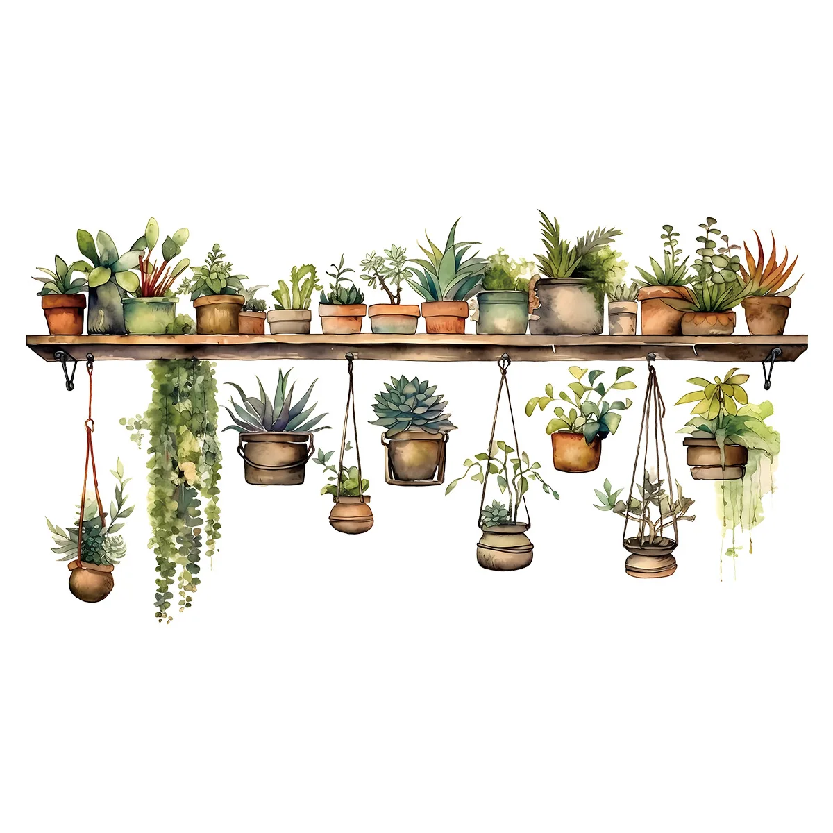 Flower Shelf Potted Furniture Wall Stickers Home Decor Accessories Living Room Bedroom Decoration Kids Room Wall Decals 1Pc