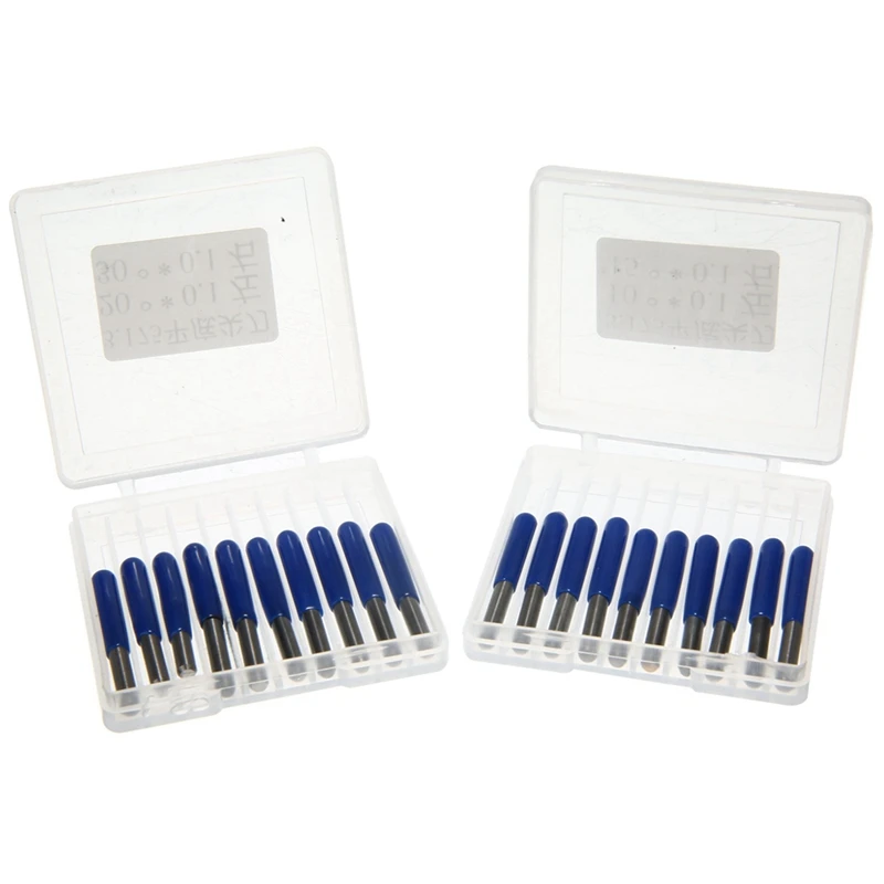 

40Pcs Carbide PCB Engraving Bits 3.175Mm CNC Router Bit 10/15/20/30 Degree Milling Cutter Tools