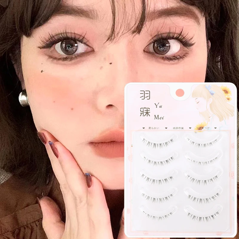 5 Pairs Manga Lashes Thick Soft False Eyelashes Manga Eyelashes Daily Dating Natural Simulation Cos Fake Eyelashes Eye Extension