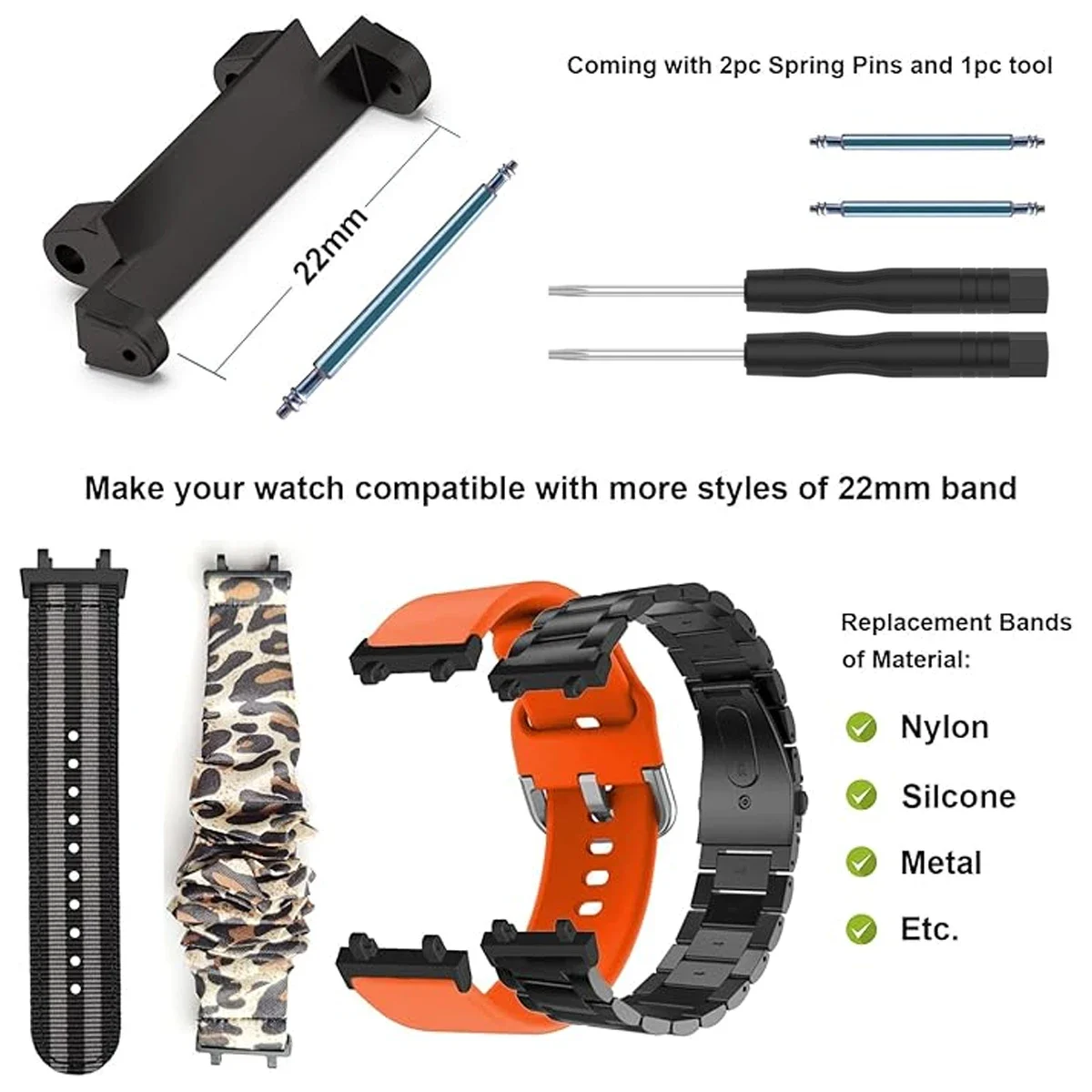 Enhanced Metal Connector with Tool for Smartwatch Strap Adapter Accessories
