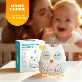 Machine portative de bruit blanc pour bébé 30 sons apaisants capteur de pleurs pour nourrissons avec minuterie de veilleuse Rechargeable