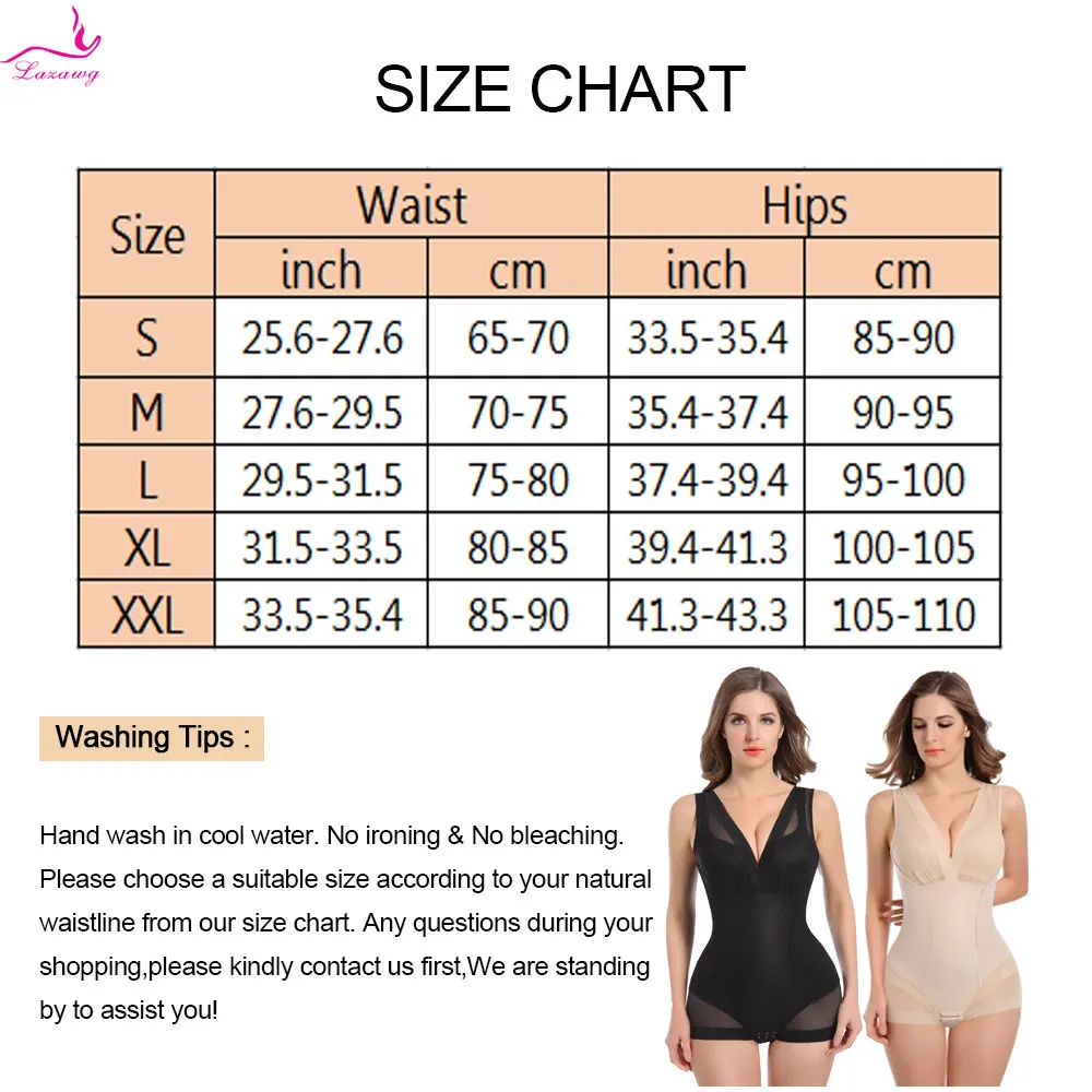 LAZAWG Bodysuit Shapewear for Women Tummy Control Underwear Body Shaper Flat Belly Panties Slim Waist Trainer Vest Under Dress