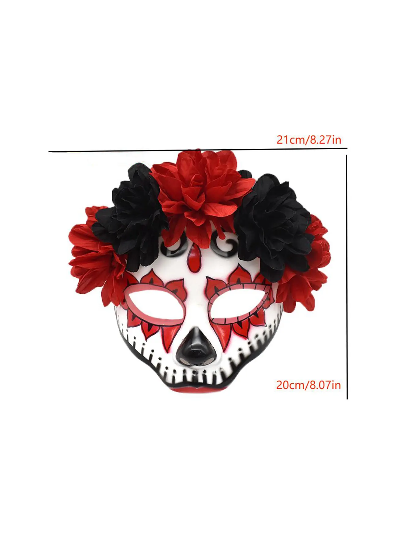 Description Picture 3 of itemMasquerade party flower mask  Halloween skeleton ghost mask  Full-face ghost bride party carnival mask  Mexican Day of the Dead