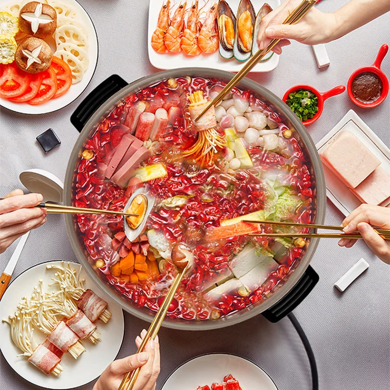 1500W 4.5L Multifunctional Electric Cooker Heating Pan Electric Cooking Pot Machine Hotpot Noodles Rice Eggs Soup Cooking Pot 3