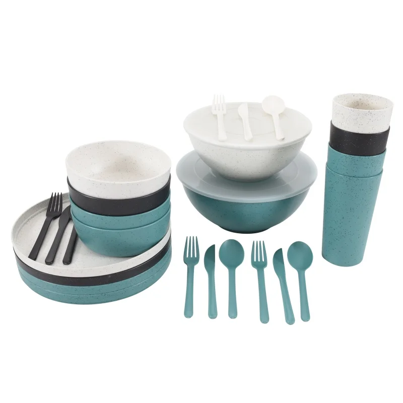 

Mainstays 28-Piece Eco-Friendly Recycled Plastic Dinnerware Set