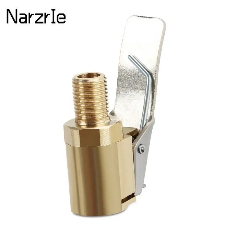 Tire Inflator 1PC Car Brass 8mm Tyre Wheel Tire Air Chuck Inflator Pump Valve Clip Clamp Connector Adapter