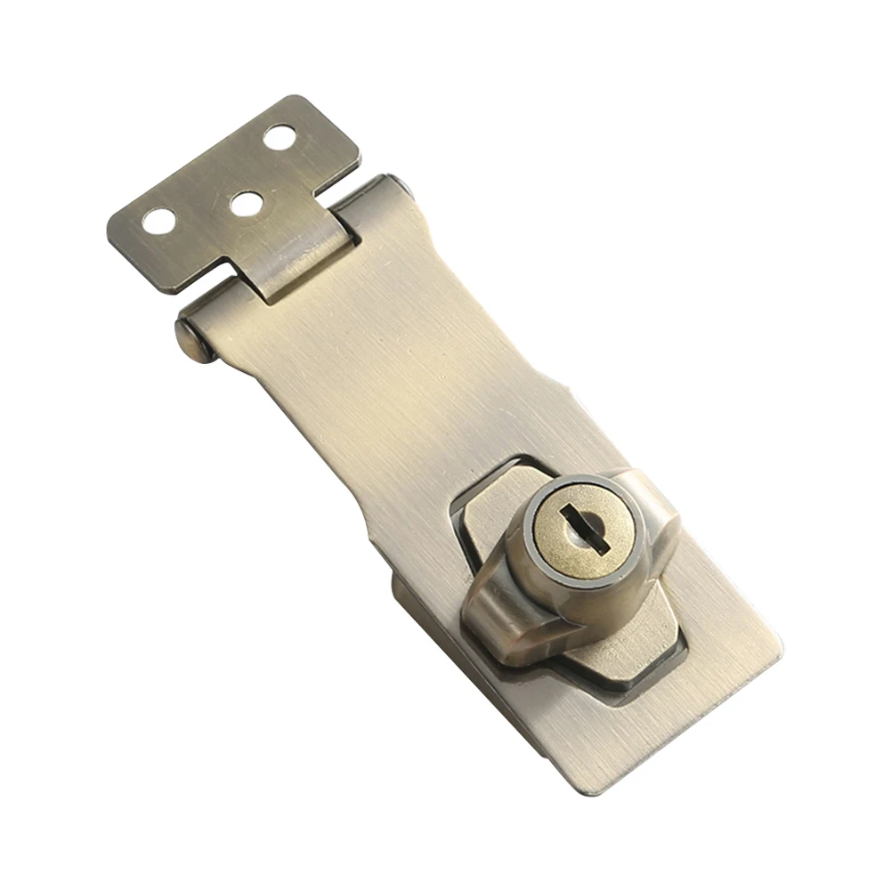 Description Picture 5 of item4 Inch Letter Box Locker Punch-free with Lock Hasp Key Lock 90 Degree Rotation Double Door Cabinet Lock for Door Cabinet Drawer