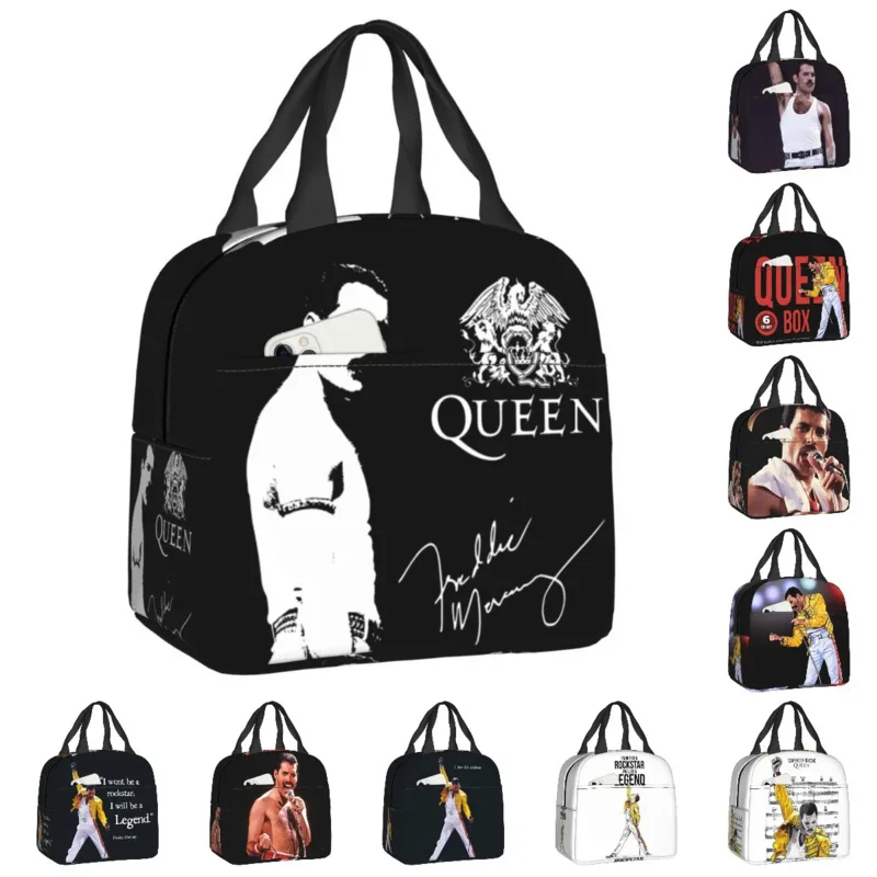 

Band Freddie Insulated Lunch Tote Bag for Women Rock Singer Portable Thermal Cooler Bento Box School