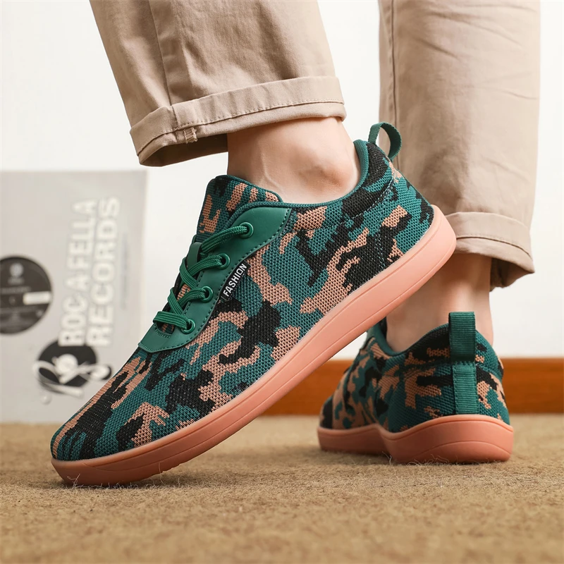 Fashion Unisex Wider Shoes Breathable Mesh Men Barefoot Wide-toed Shoes New Flats Soft Zero Drop Sole Wider Toe Sneakes Big Size