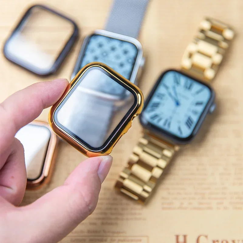 Premium Glass Bumper Screen Protector for Apple Watch - Full Coverage Case