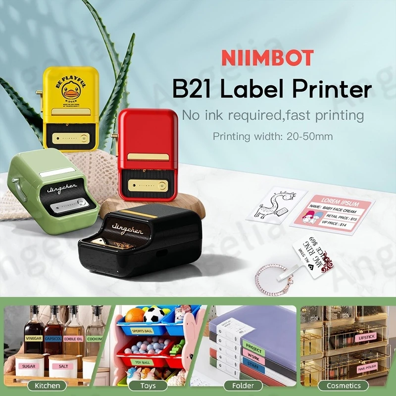 Niimbot B21 Portable Label Printer Wireless Pocket Label Printer Fast