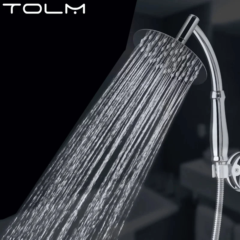6 Inch Chrome High Pressure 360 Adjustable Large Round R ainfall Sprayer Bathroom Hand Held Shower Head Shower Faucet 5