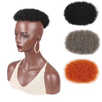 Jeedou Parrucchino sintetico Parrucchino Capelli corti ricci Clip su capelli Topper Parrucche Parrucca da donna afro da uomo per capelli diradati a testa calva