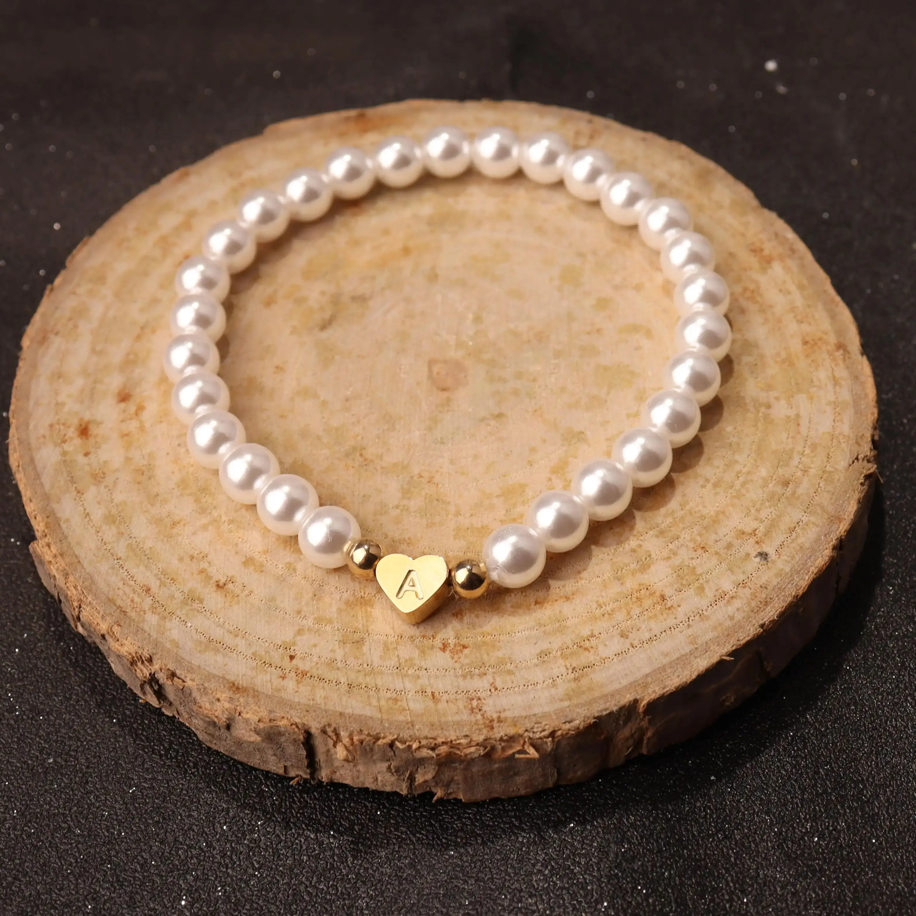 

1Pc Classic Shinning 24 Letter Stainless Steel Love Bracelets For Women Fashion Beads Lucky Bracelet White Jewelry Summer