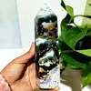 Natural Colorful Jasper Agate Tower Stone Druzy Wand Point Energy Meditation Spiritual Healing Crystals Feng Shui Room Decortion 2