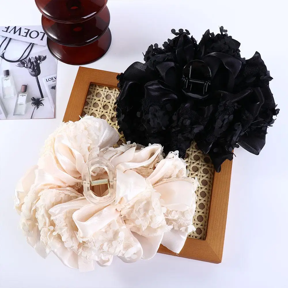 

Bubble Bow Hair Claw Princess Style Lace Bow Shark Clip Mesh Acrylic Hair Clips Gifts