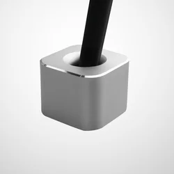 Mini Aluminium Alloy Pen Stand Single Pencil Holder Base Desktop Creative Ornament for Home Office School (Random color)