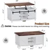 Lift Top Coffee Table 48" with Storage Sliding Barn Door & Large Hidden Compartment, Coffee Table with Wooden Lift Tabletop 6