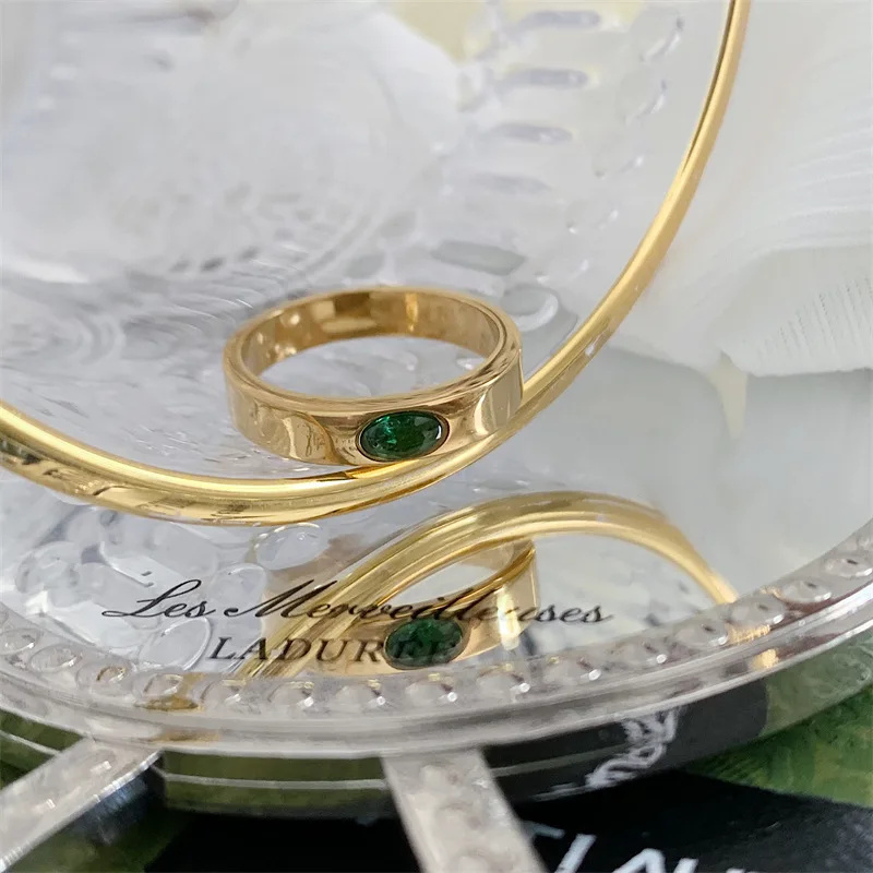Anillo Apilable Arcoíris Para Mujer - Chapado En Oro 14k Con Circonitas Coloridas, Tallas 5 A 9, Ideal Para Regalo