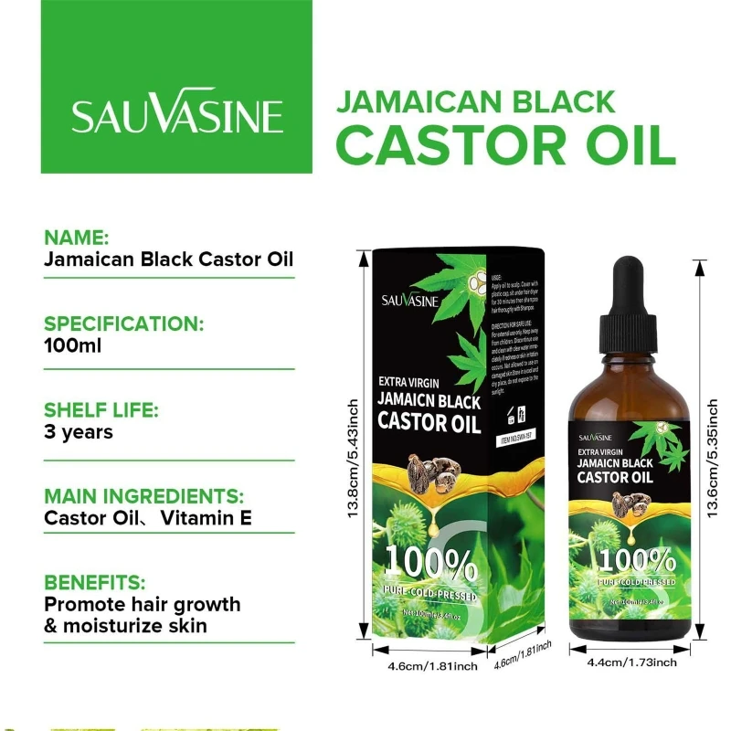 

RXJC Касторовое масло 100 мл Черное касторовое масло Практичное натуральное касторовое масло для роста волос