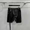 Designer Rick Pants 24ss New Summer Owens Shorts For Men PU Leather Short Pants Drawstring Straight Casual RO Short Pants 2