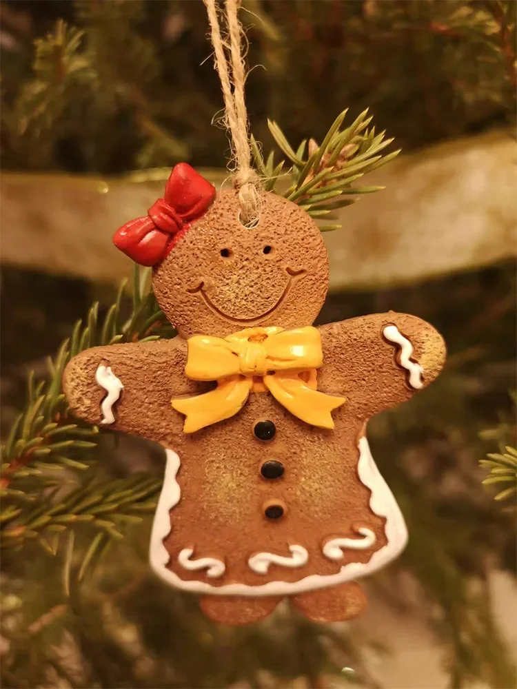 Kreative Retro handbemalte Schneemann Handwerk Dekoration Weihnachtsbaum Dekoration Harz Lebkuchen Figur Anhänger Geschenk – Detail 17