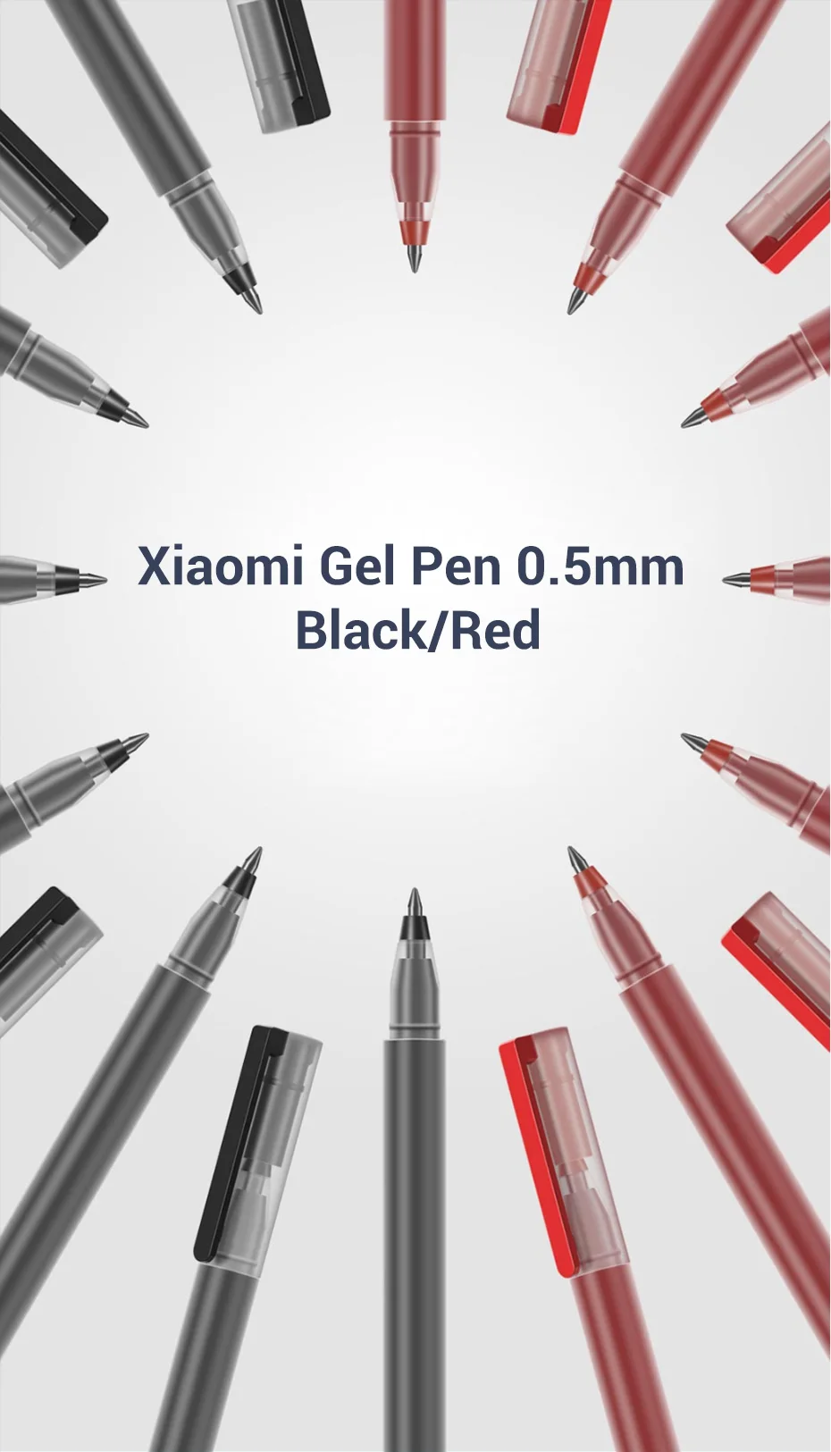 Xiaomi сверхпрочная ручка для письма 0,5 мм гелевая ручка ручки для  подписей гладкие швейцарские стержни красные черные чернила Шариковая ручка  | AliExpress