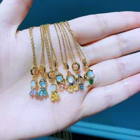 Collier de petite princesse de conte de fées en Zircon coloré à la mode, chaîne universelle plaquée or, chaîne de clavicule, tempérament doux 3