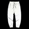 Night Reflective Casual Pants Men's Elastic Waist Fashion Skateboard Trousers Streetwear Hip Hop Harajuku Jogger Sweatpants Male