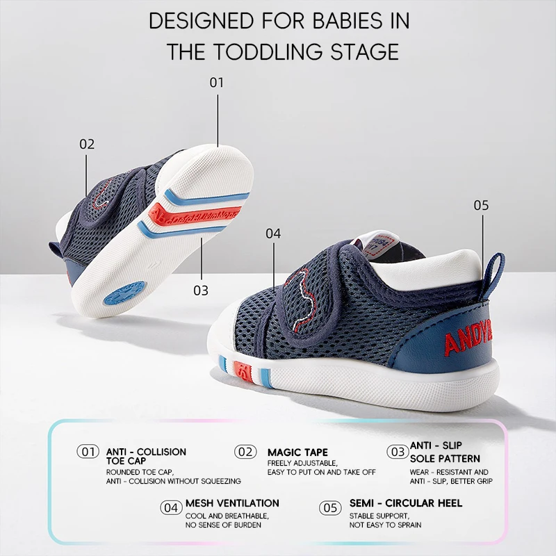 Casual Baby Shoes Infant Baby Girl Crib Shoes Cute Soft Sole Prewalker Sneakers Walking Shoes Toddler First Walker 0-18Month - 5