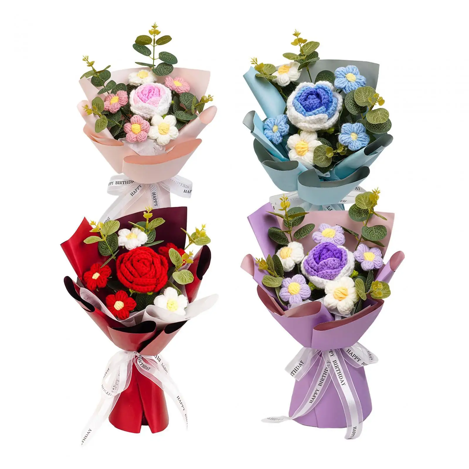 

Knitted Flower Bouquet Mother's Day Gift for Anniversary Birthday Wife