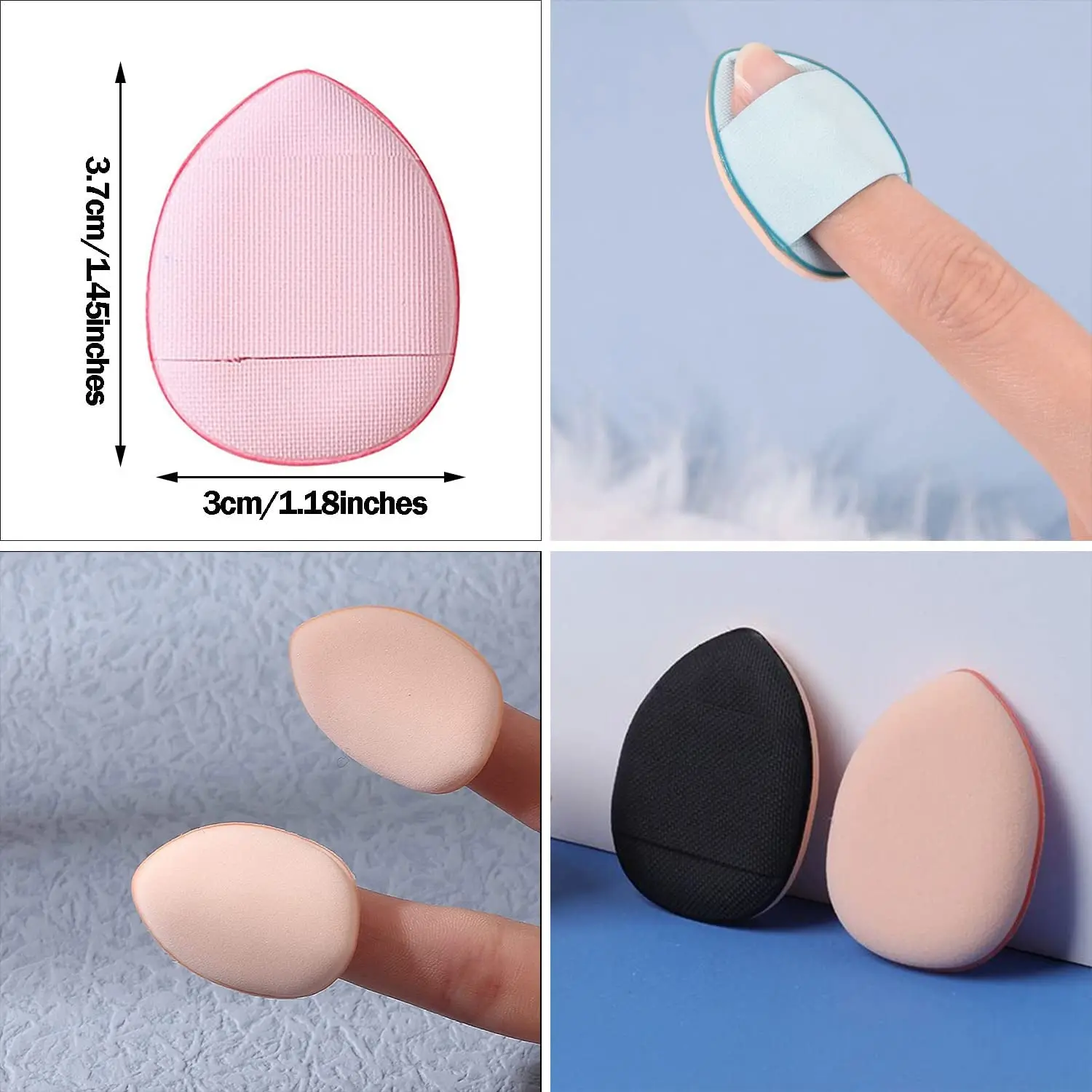 Mini Finger Puff Cosmetic Cushion Puff Concealer Foundation Detail Makeup Sponge Puff Set Beauty Tools Mini Triangle Makeup Tool 5