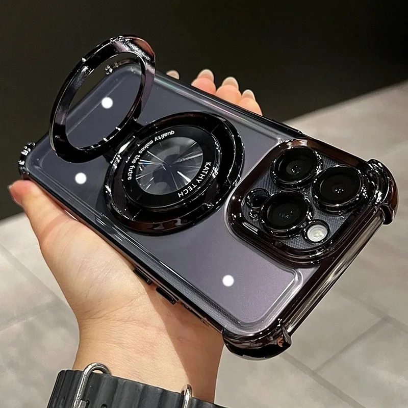 Luxury Shockproof Phone Case with Magnetic Bracket Holder